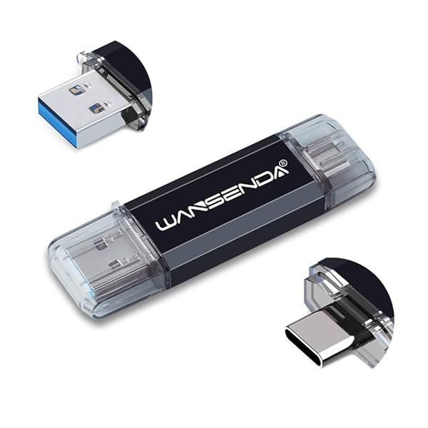 Buy WANSENDA 2-in-1 OTG USB Flash Drive 64GB - USB 3.0 & Type-C for Android, PC, Mac | Fast Data Transfer & Photo Storage