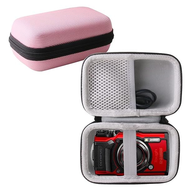 WERJIA Pink Hard Carrying Case for Olympus Tough TG-7/TG-6/TG-5/TG-4 Cameras - Durable Protection & Stylish Design