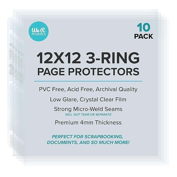 Buy We R Memory Keepers 12x12 Ring Page Protectors - Non-Glare, 10 Pack for Scrapbooking & Document Storage