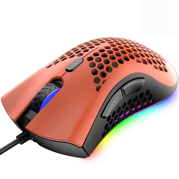 Ultralight Wired Gaming Mouse with Honeycomb Shell, 12000 DPI, 10 RGB Lights - Perfect for PC, Xbox & PS4 Gamers