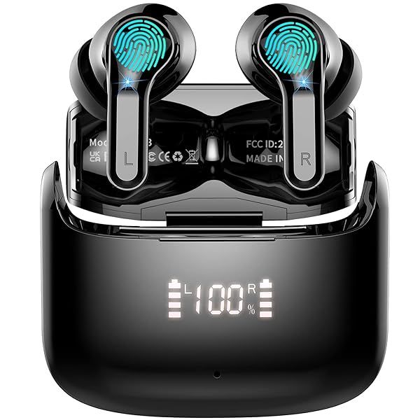 2023 Wireless Earbuds: Bluetooth 5.3 Noise Cancelling, 40H Battery, IP7 Waterproof, Dual Mic for Android & iOS