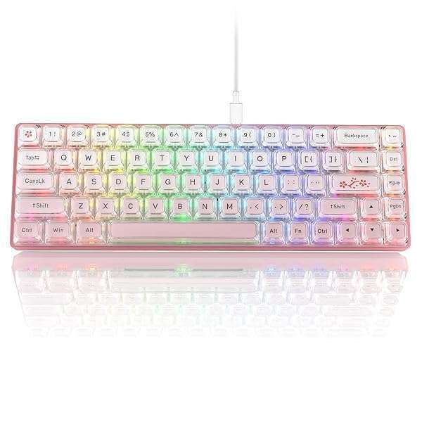 Womier W-K68 60% Creamy Mechanical Gaming Keyboard - Hot-Swappable RGB, Prelubricated Linear Switches, Mini Design with Arrow Keys
