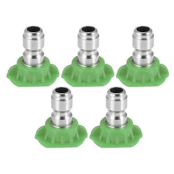 X AUTOHAUX 25 Degrees High Pressure Washer Spray Nozzle Tips Quick Connector Green 5 Pcs