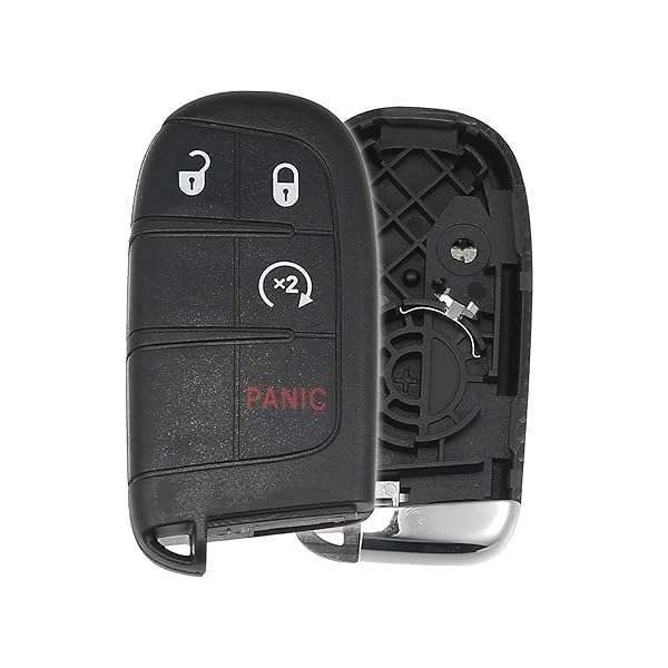 X AUTOHAUX 4-Button Key Fob Case for Jeep & Fiat - Keyless Entry Remote Shell M3N-40821302 (No Chip)