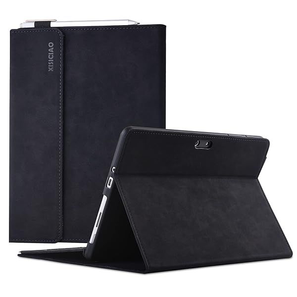 Xisiciao Microsoft Surface Go 4/3/2 Case - 10.5 Inch, Multi-Angle Stand, Compatible with Signature Keyboard (Black)