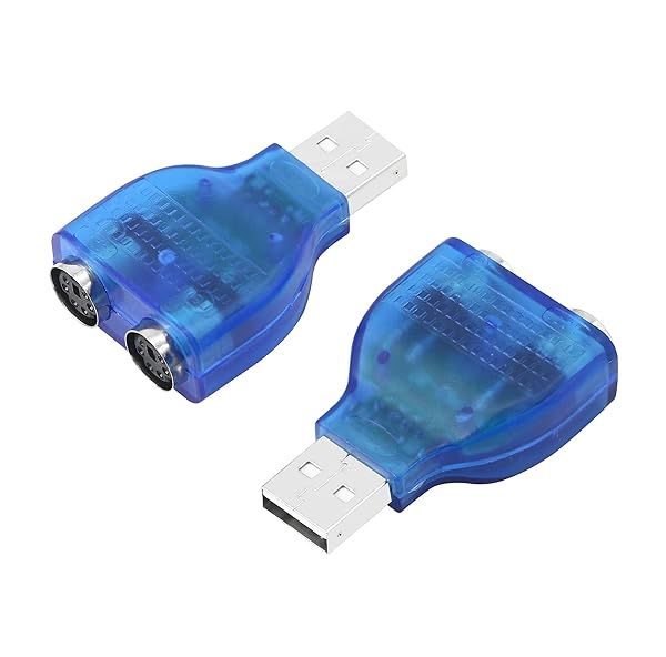 YACSEJAO USB to PS2 Adapter - Dual PS/2 Female Converter for Mouse & Keyboard (2 PCS) - Fast & Reliable Connection