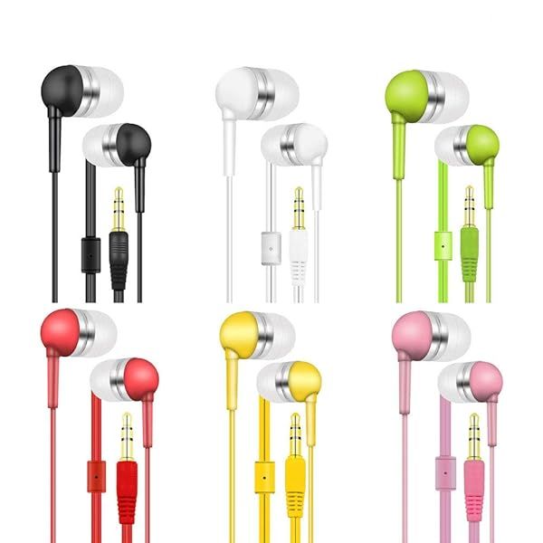YFSFQS Kids Earbuds Bulk 50 Pack - Colorful In-Ear Headphones for Schools & Gifts
