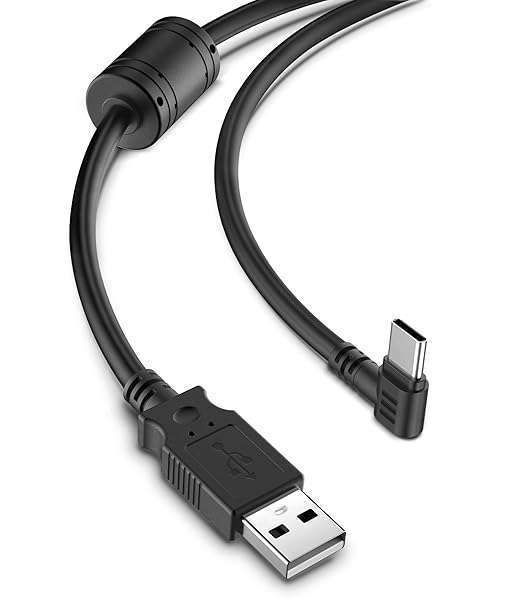 YQMAJIM 10Ft USB Type-C Dash Cam Power Cord - 90 Degree Charger Cable with Magnetic Ring for Car Cameras