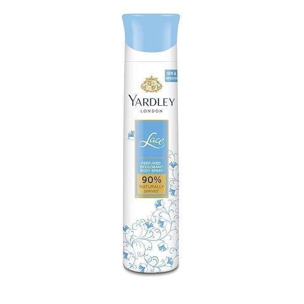 Yardley Lace Perfumed Deodorant Body Spray 150ml - Long-Lasting Fragrance & Freshness