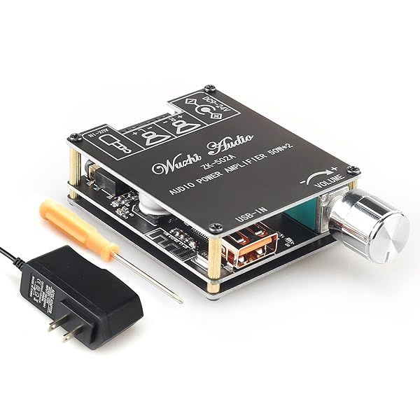 ZK-502A Bluetooth 5.0 Amplifier Board 50W*50W with 12V2A Power Supply - DIY Bluetooth Speaker Kit