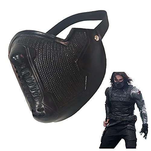 ZZCoser Winter Soldier Mask - Bucky Barnes Latex Cosplay Accessory for Halloween | One Size Superhero Costume Prop