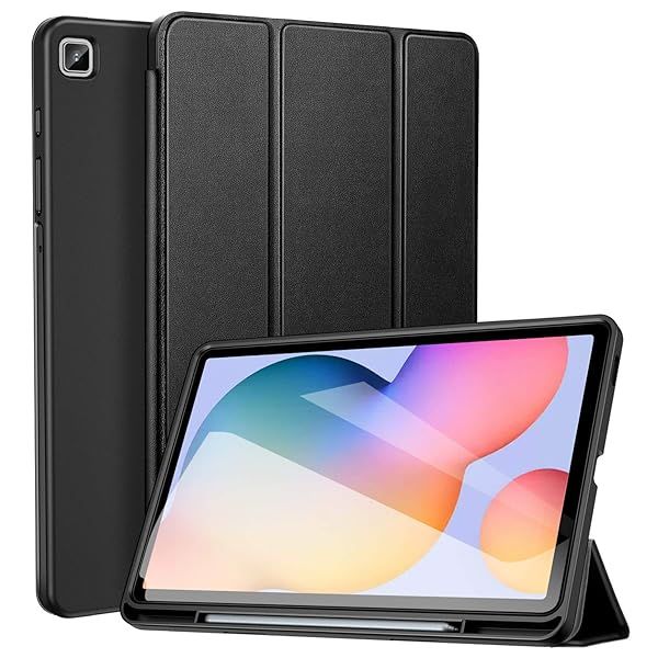 ZtotopCases Galaxy Tab S6 Lite Case 2024/2022/2020 - Auto Wake, Trifold Stand, Pen Holder - Black Folio Cover
