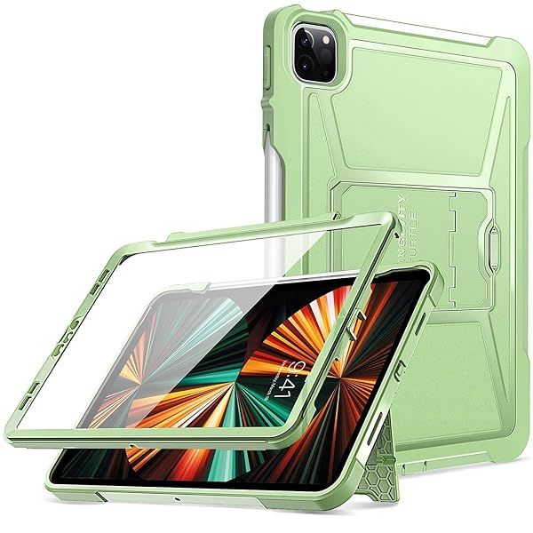 ZtotopCases iPad Pro 12.9 Case (6th/5th/4th Gen) - Rugged Cover with Pencil Holder & Screen Protector in Green
