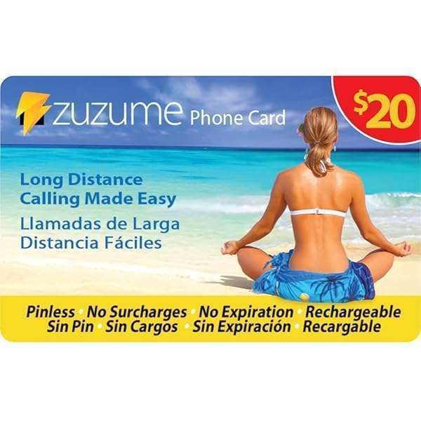 Zuzume $10 Calling Card: 344 Min Domestic & International Calls, PINless, No Expiration, No Hidden Fees