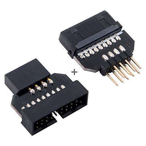 Reversible USB 2.0 9-Pin to USB 3.0 20-Pin Female Adapter - Cablecc 1 Set for Motherboard Connectivity