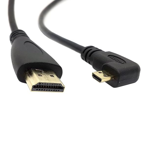 Chenyang 50cm HDMI Male to Micro HDMI Right Angle Cable for Phones & Tablets - 90 Degree HDTV Connector