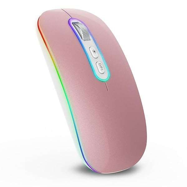 Ergonomic Wireless Bluetooth Mouse - Rechargeable, Ultra Slim & Quiet for Home Office | Perfect Gift for Mom or Girlfriend