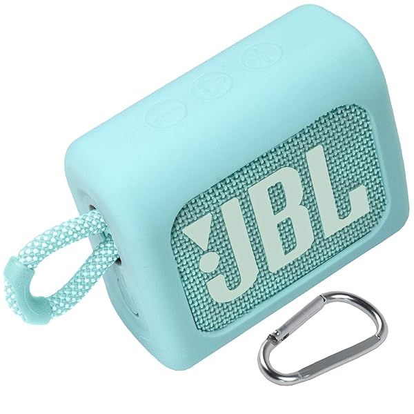 co2CREA Teal Silicone Cover for JBL GO3 - Eco Waterproof Case for Ultra Portable Bluetooth Speaker