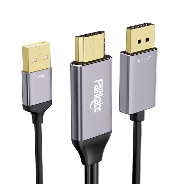 Fairikabe Active HDMI to DisplayPort Cable 4K@60Hz - HDMI to DP Adapter for PC, Monitor, Laptop, PS3/4, Xbox, NS
