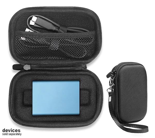 Getgear External SSD Case for Samsung T5 - 2TB, 1TB, 500GB, USB 3.1, Custom Inlay & Detachable Strap