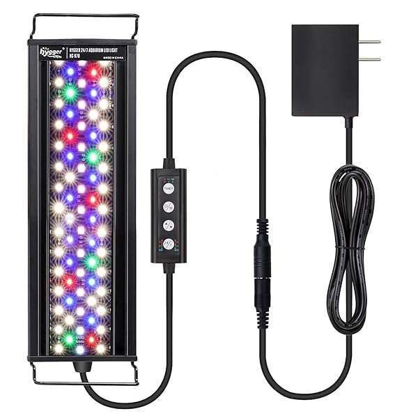 Enhance Your Aquarium with Hygger 14W LED Light: 24/7 Sunrise-Moonlight Modes, Adjustable Timer & 7 Colors for Planted Tanks