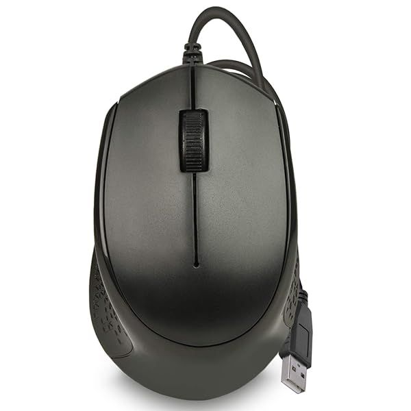 iMicro 205U Black Wired USB Optical Mouse - 1200 DPI, 3 Buttons for Office Use | MO-205U