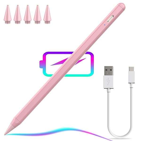 iPad Pencil with Low Latency & Tilt Sensitivity - Magnetic Attachment for 2018-2024 iPad Pro, Mini, Air & More