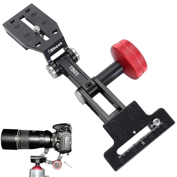 iShoot Retractable Camera & Zoom Lens Holder: Portable 2-in-1 Quick Release Plate for Manfrotto & Arca-Swiss Tripods