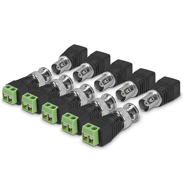 KWMobile 10-Piece BNC Connector Adapter Set - 5 Male & 5 Female for Easy Coax to Video Balun Connections