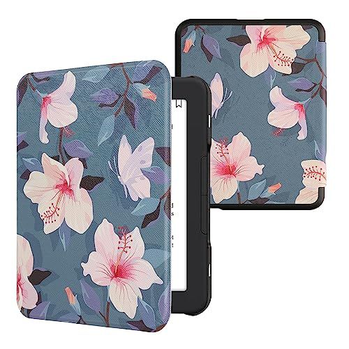 KWMobile Case for Barnes & Noble Nook Glowlight 4/4e - Stylish Fuchsia & White eReader Cover