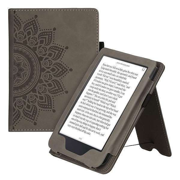 KWMobile Grey Case for Kobo Clara 2E & Tolino Shine 4 - Magnetic Closure eReader Cover