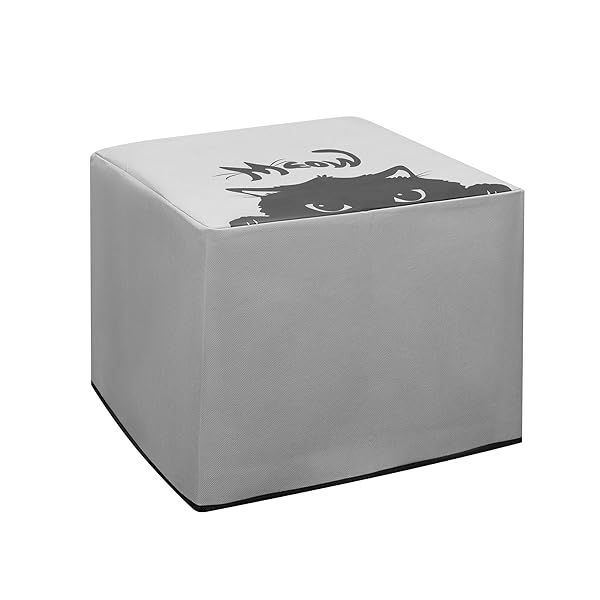 KWMobile Dust Cover for Brother DCP-L2530DW, L2550DN, MFC-L2710DN, L2750DW - Stylish Grey/Black Cat Design