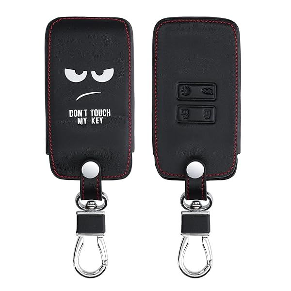 KWMobile Faux Leather Key Cover for Renault 4 Button Smart Key - Stylish Protection for Keyless Go Fob in White/Black