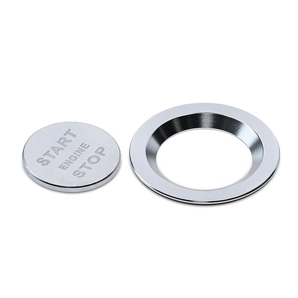 KWMobile Start Stop Button Decal for Land Rover & Jaguar - Silver Aluminium Sticker