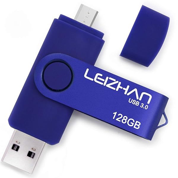Leizhan 128GB Micro-USB 3.0 Flash Drive for Samsung Galaxy S4/S5/S6/S7, HTC, Nokia, Moto, Huawei - Fast Data Transfer