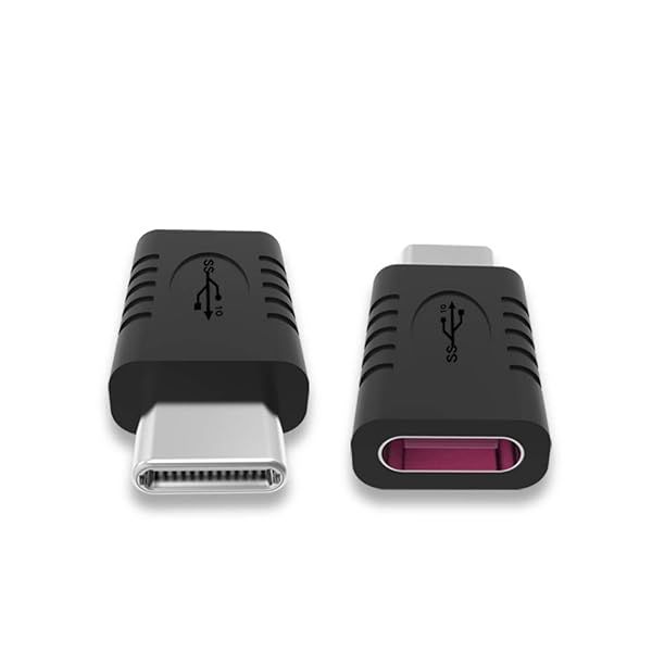 RGZHIUFI USB C Male to Female Adapter 2-Pack - Fast Charging & Data Sync for Phones & Laptops