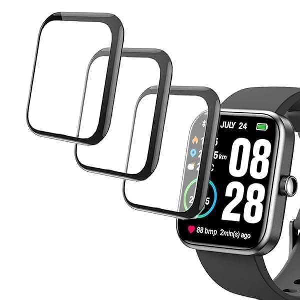 3-Pack SMAATE Screen Protector for TOZO S2 Smartwatch - 3D Full Coverage, Anti-Scratch & Anti-Shatter Protection