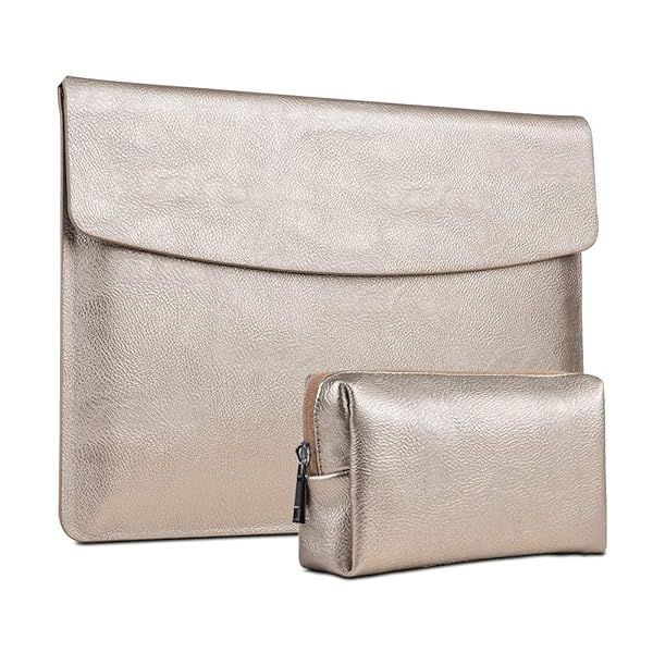 Xisiciao Waterproof Sleeve Case for Microsoft Surface Pro 11/10/9/8/7/6/5/4 & Pro X - Ultrathin Carrying Cover with Small Bag (Pale Gold)