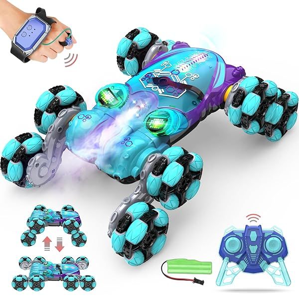 Yotlik 8WD Gesture Sensing RC Stunt Car - Perfect Christmas Gift for Boys & Girls Age 8-13 with Spray Lights & Remote Control