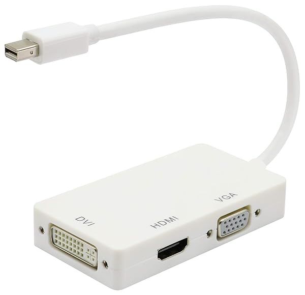 ZdyCGTime 1080P Mini DP 3-in-1 Converter: HDMI, VGA, DVI for Laptops & Monitors - Compact 27cm Cable
