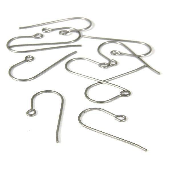 10 Hypoallergenic Titanium French Hook Earrings - Nickel Free Silver Findings with Open Loop