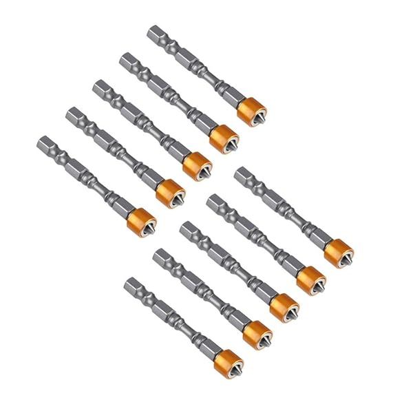 10Pcs Drywall Screwdriver Bits Set - PH2 Magnetic Hex Shank, Anti-Slip, 65mm S2 Chrome Steel for Plasterboard