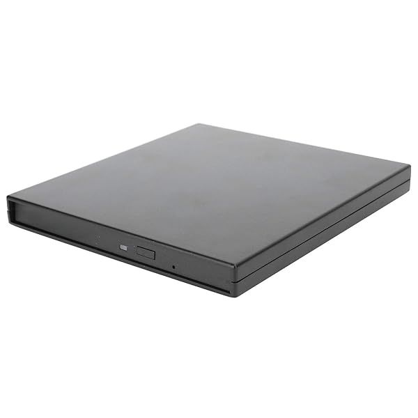 125 External CD Drive: 9.5mm SATA Optical Drive Case for PC & Laptop Storage (Black)