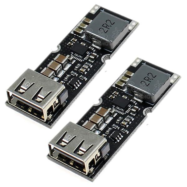JacobsParts 24W USB Fast Charge QC 3.0 Boost Module - 2-Pack for DIY Power Bank | 3.7V Battery Input, 5V/9V/12V Output