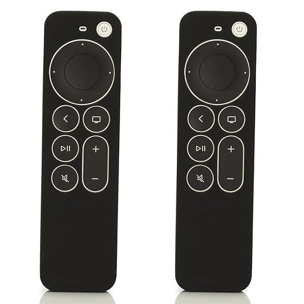 LEFXMOPHY Apple TV Remote Sleeve Replacement 3rd Gen 4K Case with Lanyard - 2-Pack Black for Siri Control (2021-2024)