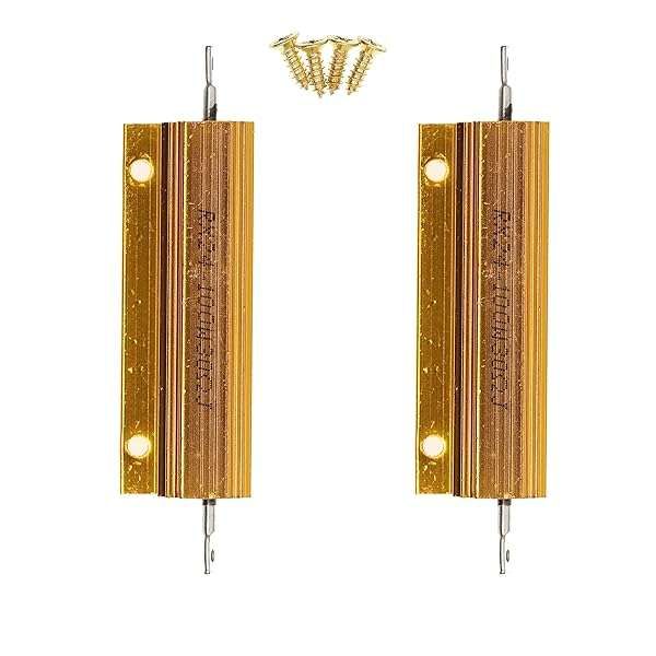 2-Pack 100W 30 Ohm High Power Aluminum Wirewound Resistors with Screws - Durable & Efficient