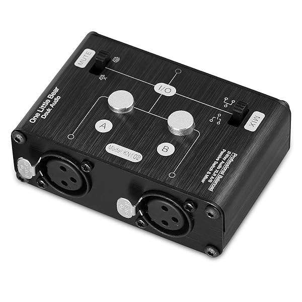 2-Way XLR Balanced Stereo Audio Switcher - A/B Mini Mixer Sound Splitter (KN102) for Clear Sound