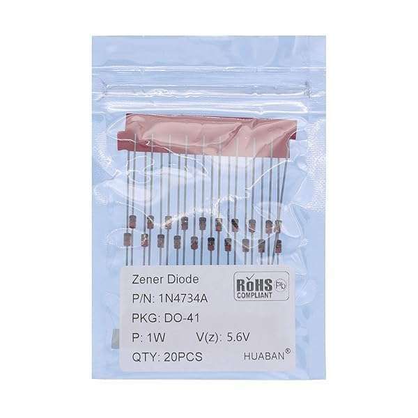 20PCS 1N4734A Zener Diodes 5.6V 1W DO-41 Axial - High-Quality Silicon Planar Power Diodes