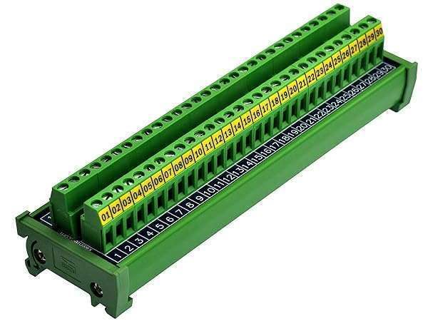 30 Position 24Amp/400V DIN Rail Screw Terminal Block Distribution Module - High-Quality Electrical Connector