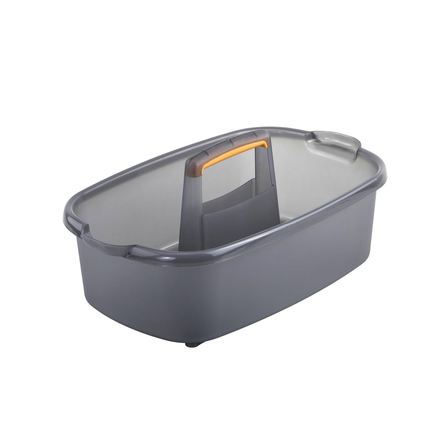 Casabella 1.85 Gallon Plastic Cleaning Caddy with Handle - Gray & Orange Multipurpose Storage Solution